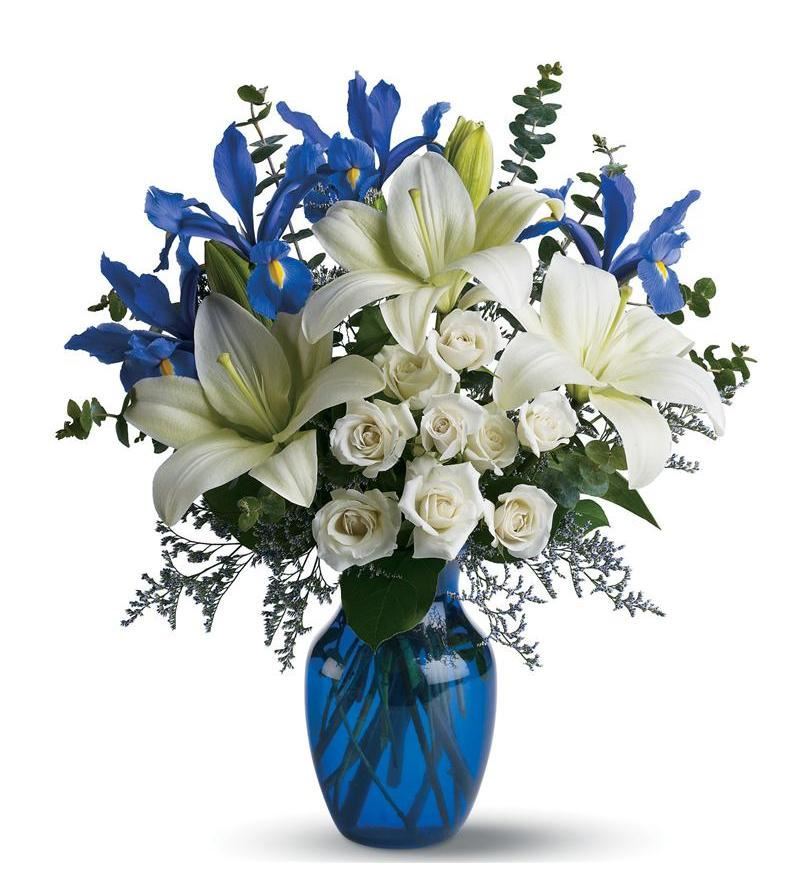 Sophisticated White and Blue Bouquet