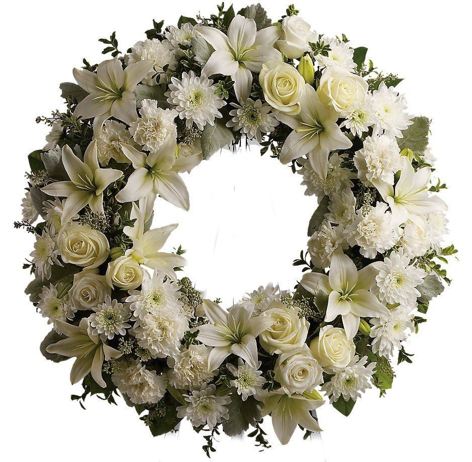 Wreath, modern, arranged in Oasis