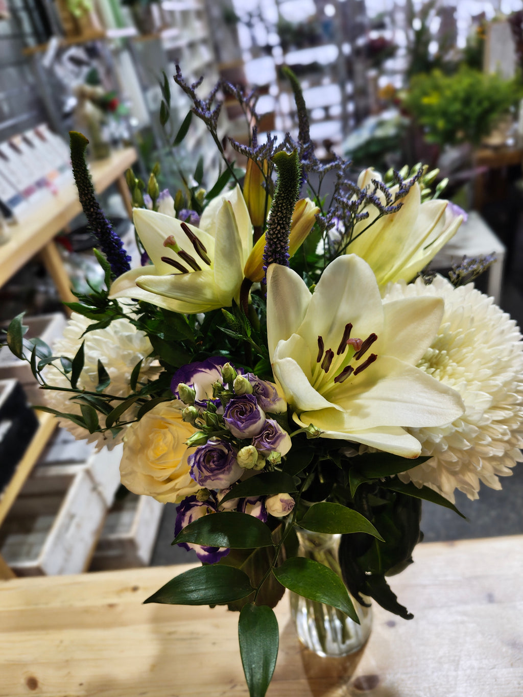 Sophisticated White and Blue Bouquet